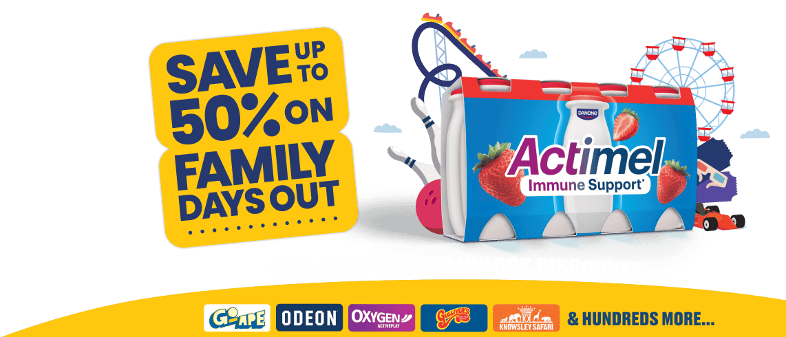 Discounted family days out and attractions with Actimel