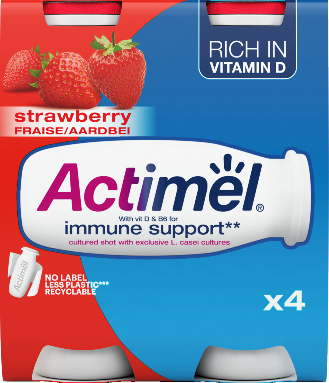 Riga Latvia - Feruary 5, 2018: Actimel is a `probiotic` Yogurt