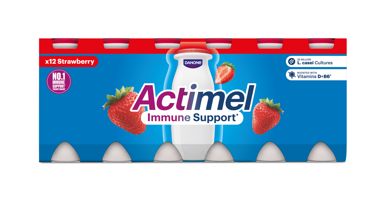 Strawberry Cultured Yogurt Shot Actimel